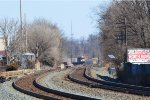 Westbound Stack Train Comes into View on Track 1